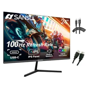 Sansui ES-24X3 24inch monitor 100hz IPS USB/Type-c/HDMI/DP FHD Built-in Speakers (Type-c and HDMI included) laptop prebuiltgamingpc laptop budget monitor
