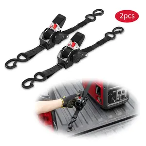 Automatic Self Retracting Ratchet Straps 1IN X10FT - 1500 lbs Heavy Duty Tie Downs for Trucks, Trailers, Motorcycles ,Father's Day Gift