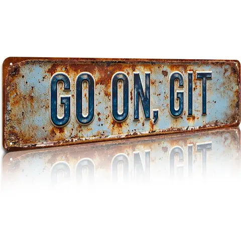 Vintage Metal Sign, 1pcs Go on Git Letter Pattern Metal Sign, Wall Art for Home, Bar, Pub, Cafe Decor, Wall Decor, Vintage Garage Signs Decoration Items Homedecor Cool Design