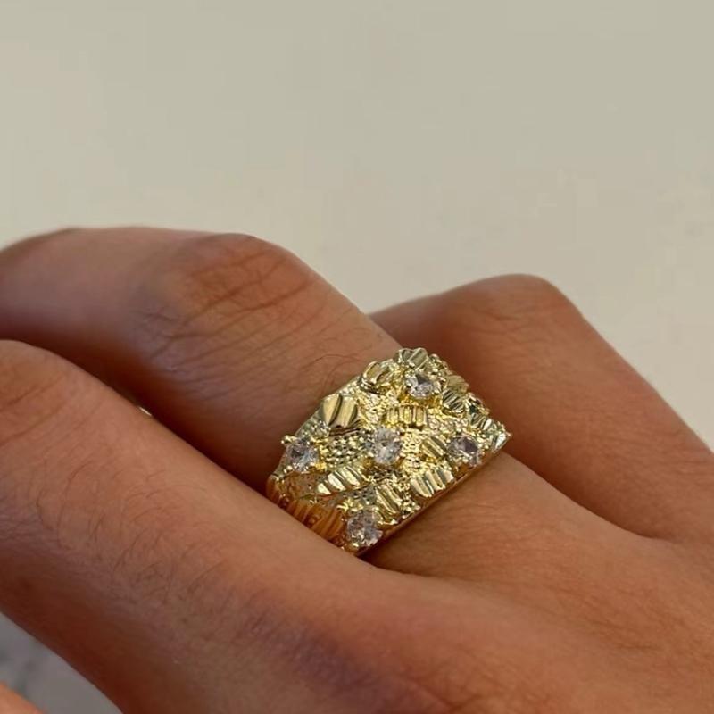 14k Gold Plated Nugget Ring (D)