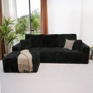 【2 Packages shipping】105" Cloud Sectional Couch L-Shaped Modular Sectional Sofa with Deep Seat Boneless Couches for Living Room Bedroom No Assembly Required, Popular Boneless Sectional Sofa for Multiple People