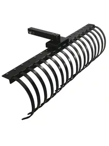 Tractors Rake, 49 Inch 3 Point Landscape Rake With 18 Tines, Detachable Pine Straw Rake, Powder Coated Steel Back Rake For Garden Tractors Category 1, Fits 2" Receiver