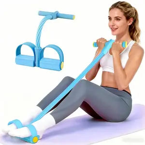 Pedal Resistance Bands with Handles, Upgrade 6-Tubes Elastic Bands for Exercise, Natural Rubber Foot Pedal Resistance Bands, Multifunction Fitness Bands for Abdomen, Waist, Arm, Leg, Pilates