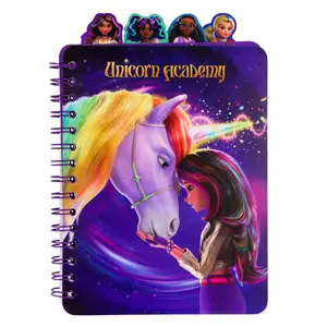 Unicorn Academy 4-Tab Spiral Notebook With 160 Dotted Sheets | 6 x 9 Inches
