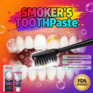 This powerful smoker's toothpaste professionally whitens and removes stubborn yellow stains, provides advanced enamel protection, has an ultra-fresh mint flavor, effectively eliminates bad breath, and is a daily oral health solution for smokers.