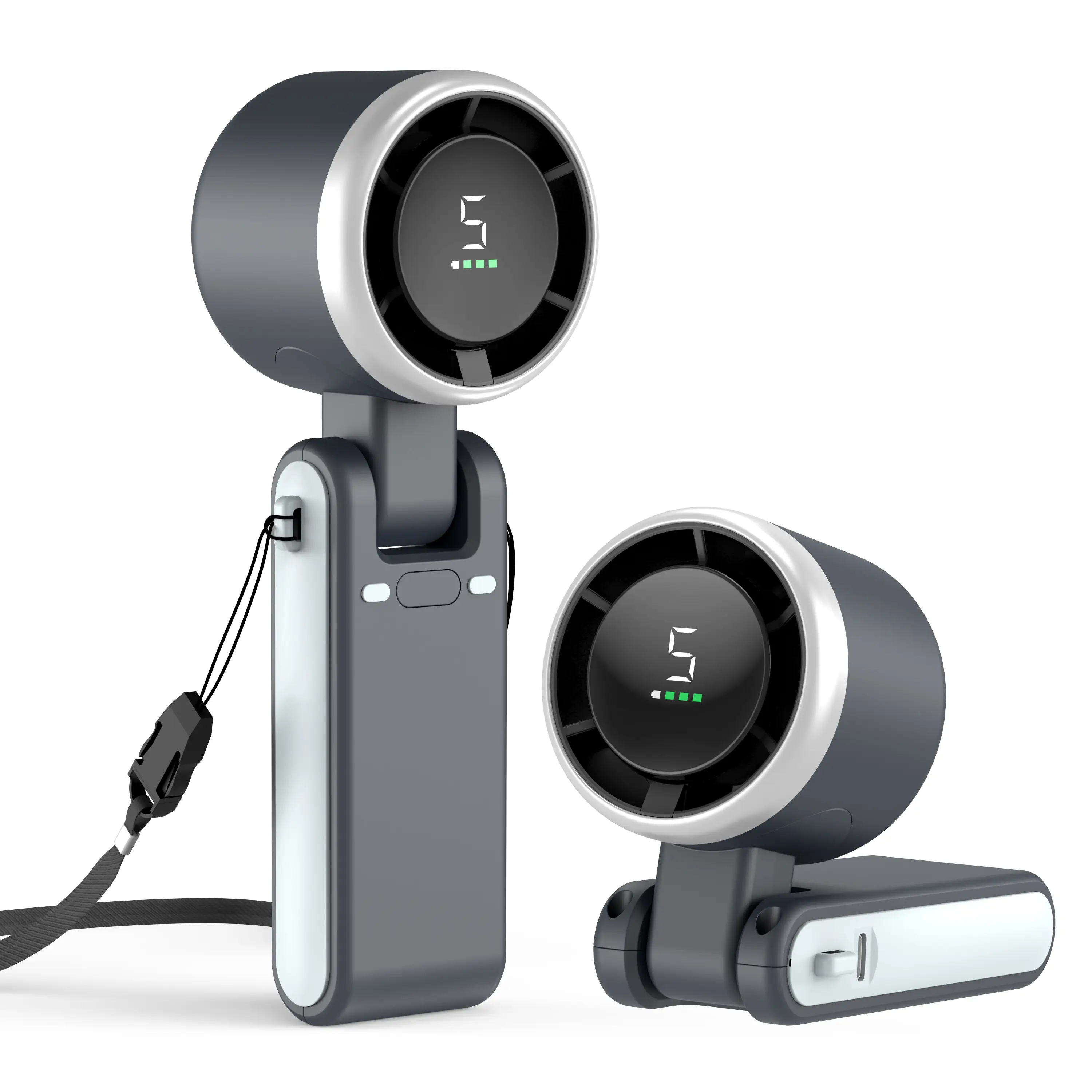 Portable Handheld Turbo Fan, 5 Gear Wind, Battery Operated, Up to 10 Working Hours, 3 IN 1 Hand Fan with Air Turbo Tech Cooling Fan for Outdoor Activi