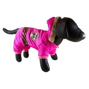 Petcessory  Light Pink Warm Parka 4-Leg Dog Hoodie Jacket - Large