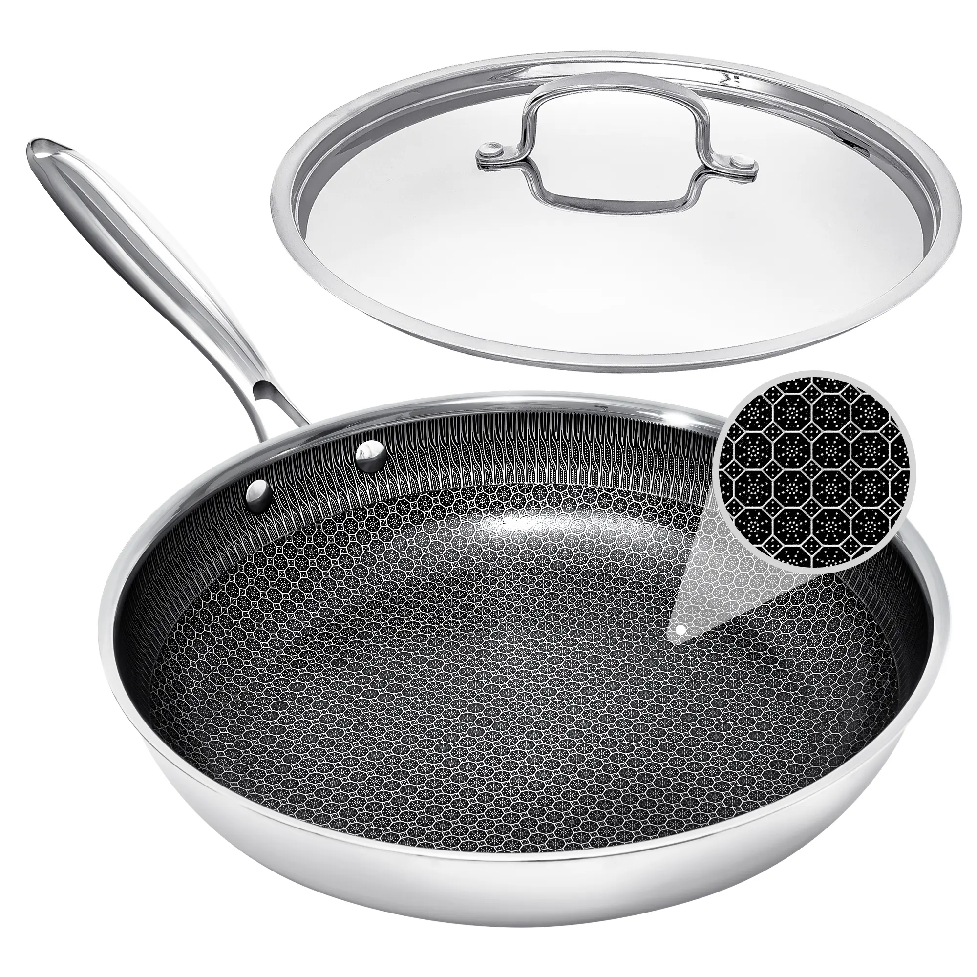 USELUCK Mini Non-Stick Stainless Steel Skillet with Steel Lid - Compact Single-Serve Kitchen Cooking Cookware for Eggs, Pancakes, Small Kitchens