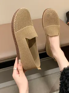 Women's Wide Comfortable Round Toe Flats Slipon, Fashion Durable Design, Ideal Gift for Her, Perfect for Daily Wear, Slip On Shoes, Flat Sole, Wide Feet