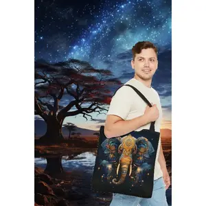 Elephant Tote Bag. This Shoulder Bag Provides Comfort & Has a Beautiful Elephant Design. Perfect Gift For Her, Birthday Gift or Grocery Bag