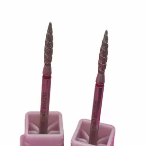 Latinas Nail Studio 2 PCS File Nail Tornado Flame Bit for Nail Russian File Bits Drills Cuticle Drills Bit Safety Carbide Cleaner for Dead Skin