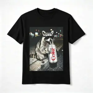 Three Raccoons Vintage Soda Meme Comfort Colors T-Shirt |   Gen Z Dank Meme Graphic Tee |   Garment Dyed Heavy Cotton Retro Streetwear Top