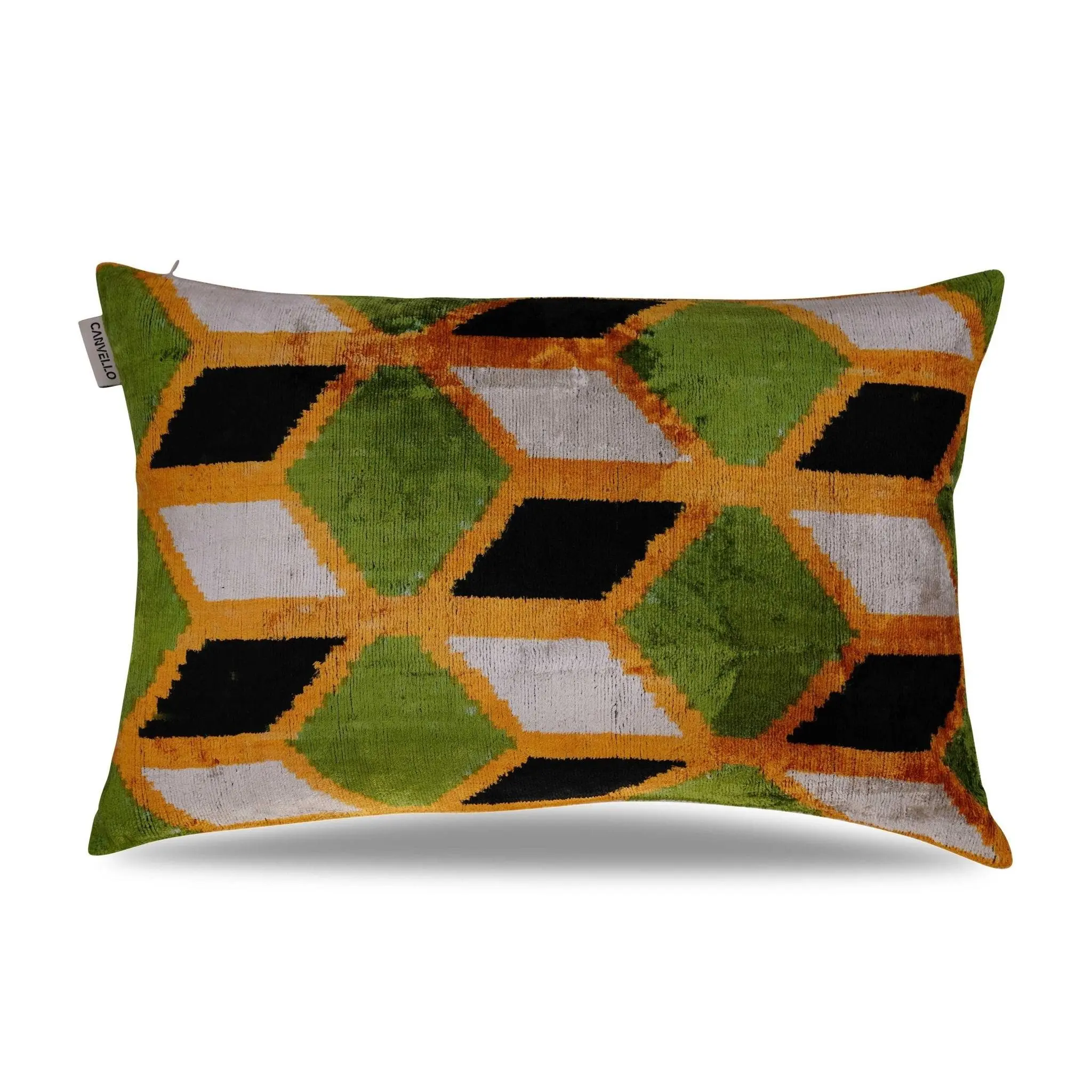 Canvello Handmade Gold Army Green Throw Pillows - 16X24 in