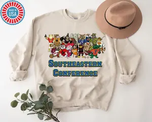 SEC Mascot College Football Shirt Sweatshirt Hoodie, South Eastern Conference Mascots Tee, College Football Team Hoodie, 16 Football Mascots