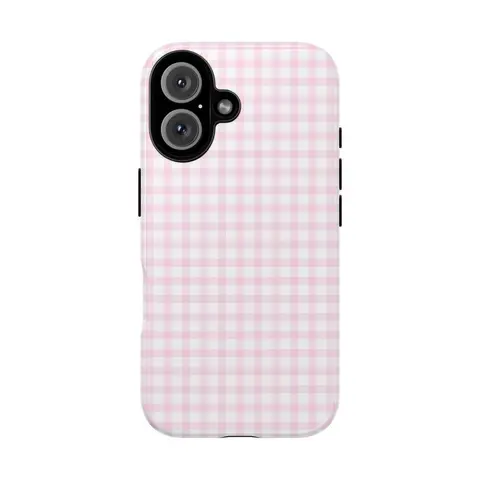 Pastel Gingham TPU Smartphone Case - Shockproof, Waterproof Protection Casing Accessory for iPhone 11 Pro Max, 12-17 Pro Max, Samsung Devices (Summer Style)