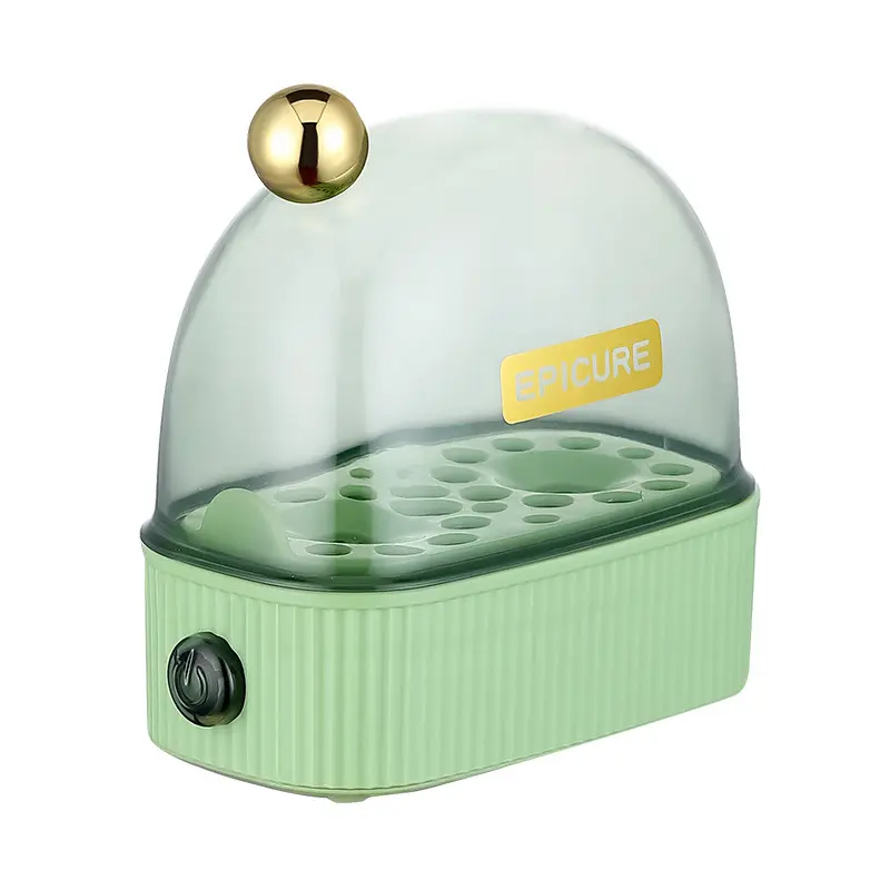 Compact 13x7.5cm Ivory White Egg Steamer - Egg Cooker with Auto Power Off Protection, Fast Heating, Even Steaming Tech, Food Grade High-Temp Resistant Odor-Free Material for Home Quick Breakfast Prep, Dorm Students, Apartment Use