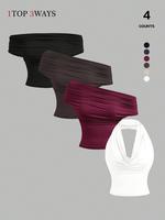 Black + Burgundy + Dark Khaki + Off-White