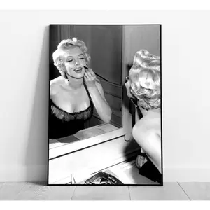 Marilyn Monroe Makeup Poster, Black & White Wall Art, Vintage Fashion Photography, Hollywood Icon Print, Room Decor