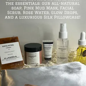 KJORDA GLOW KIT Clay Mask Exfoliate Cleansing Facial Skincare Smooth Soap Exfoliant Toner Hydrate