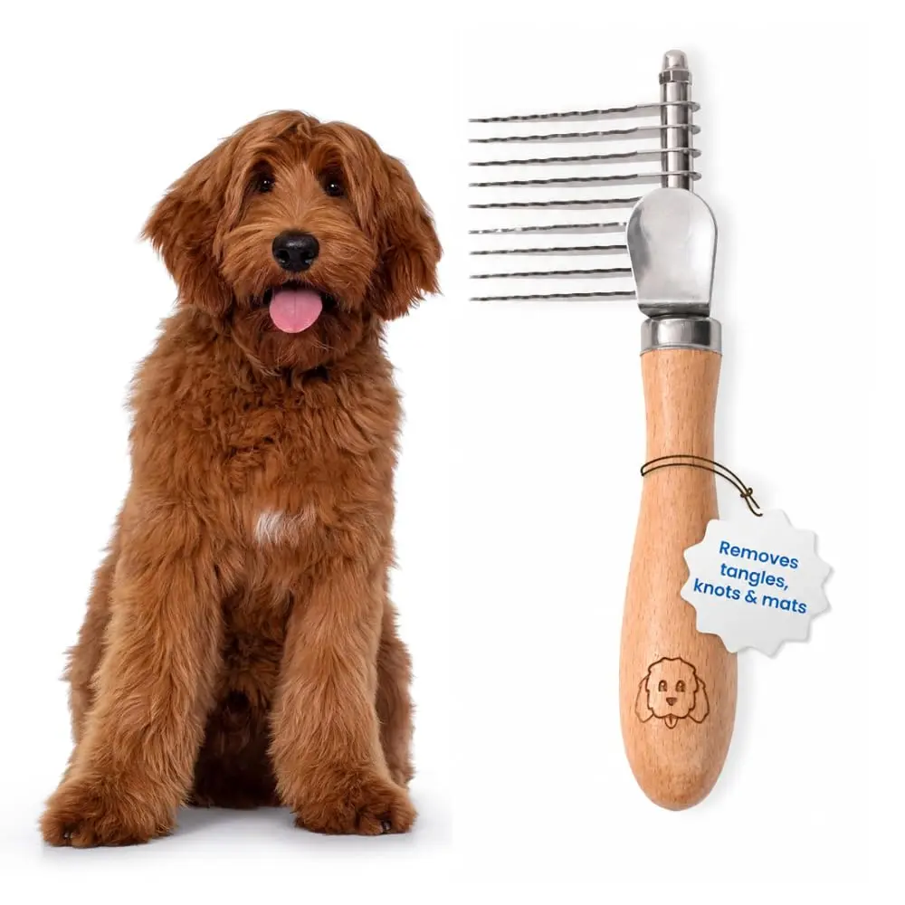 We Love Doodles Dog Dematting Brush & Rake for Matted Fur Removal on Undercoat, Ideal for Doodles, Poodles, Goldendoodles, Other Pets