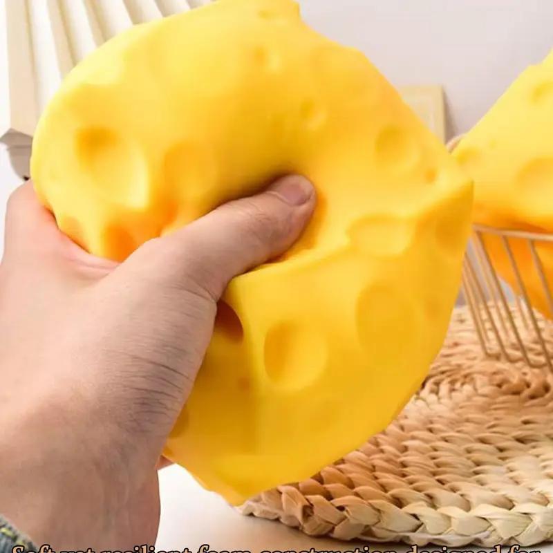 Squashy Cheese Block Yellow, moldable fidget ToywithSqueeze Feature, Ideal for Play and RelaxationReboundingSensory Toy Helps Relax & Focus, SensoryCheese for Kids& Adults, TPR Material