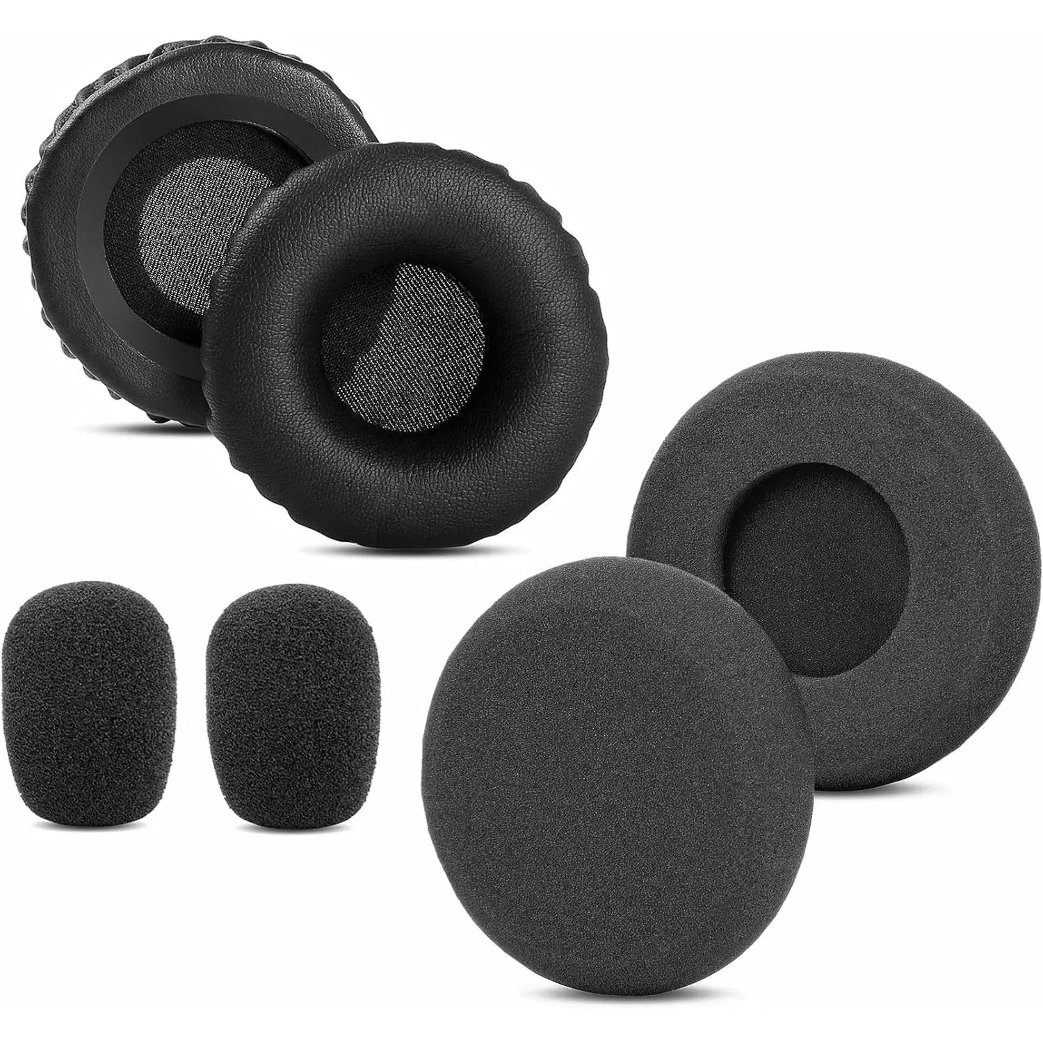 Replacement Ear & Mic Cushion Kit (6 Count, Style 1) for VXI BlueParrott B250-XT Plus, B250XT, B150 Headsets - High Elastic Cotton Cushioning, Protein Leather, Sponge Headphone Accessories