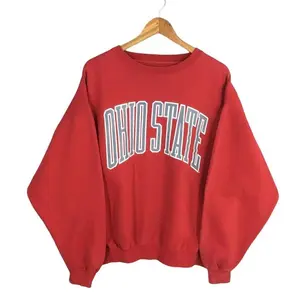 Vintage 90s Ohio Sweatshirt, Retro Athletic Pullover, Unisex Cozy Crewneck, Classic Red Letter Print Sweatshirt
