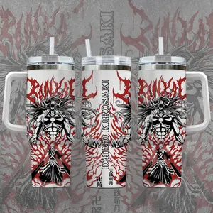 [Bleach] Ichigo Kurosaki “Hollow Rage” 20oz & 40oz Tumbler With Handle – Anime Gaming Stainless Steel Cup, Insulated Iced Coffee Mug, Aesthetic Design, Trendy Drinkware, Daily Use, Fan Favorite, Gift For Otaku & Anime Fans