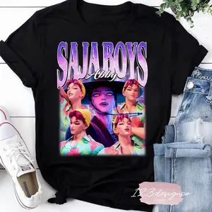 Abby Saja Boys Bootleg Vintage T-Shirt, Retro Bootleg K-Pop Graphic Tee, Vaporwave Boy Band Parody Shirt, Fandom Unisex Shirt 3YI