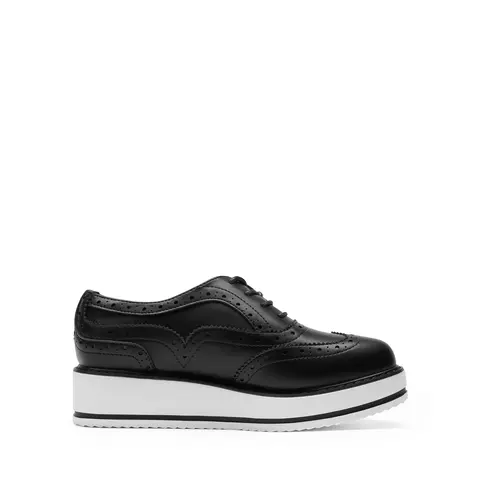 DREAM PAIRS Women's Vegan Leather Platform Lace-Up Brogue Wingtips Oxfords - Round Toe, Lightweight, Elegant, Rubber Sole Walking Shoes, Casual Formal Footwear for All Seasons Office & Dinner Use