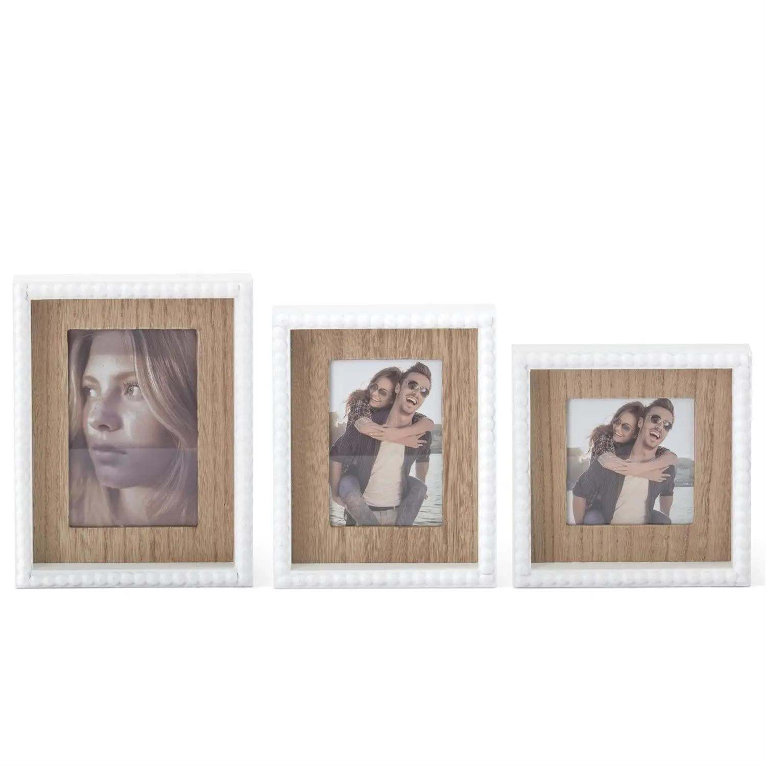 White Beaded Trim Photo Frames