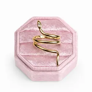 Snake Wrap Ring with Crystal Eye - Gold Color, Elegant Design, Perfect for Any Occasion, High-Quality Craftsmanship
