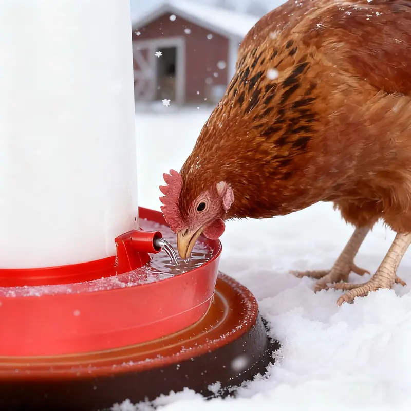 80W Thermostatically Controlled Power-Saving Poultry Chicken Water Heater Base with Power Supply - 68℉ Auto Shut-Off, Outdoor-Safe, Fits Plastic/Metal Waterers, Prevents Freezing, Chicken Coop Feeding Tool
