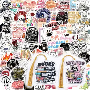 Gothic Skeleton Bookmarks Holographic Stickers 175-Pack for Laptops Water Bottles Dark Romance Sc Art Markers Bookish Stickers for Kindle