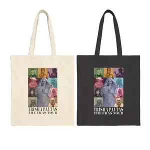 Trisha Paytas Eras Tour Tote Bag - 100% Cotton Canvas, Natural/Black Colors