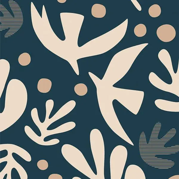 Fabric Art Gallery Nova Boho Birds 108" Wide Back by the Quarter Yard WIDEDUV60205a