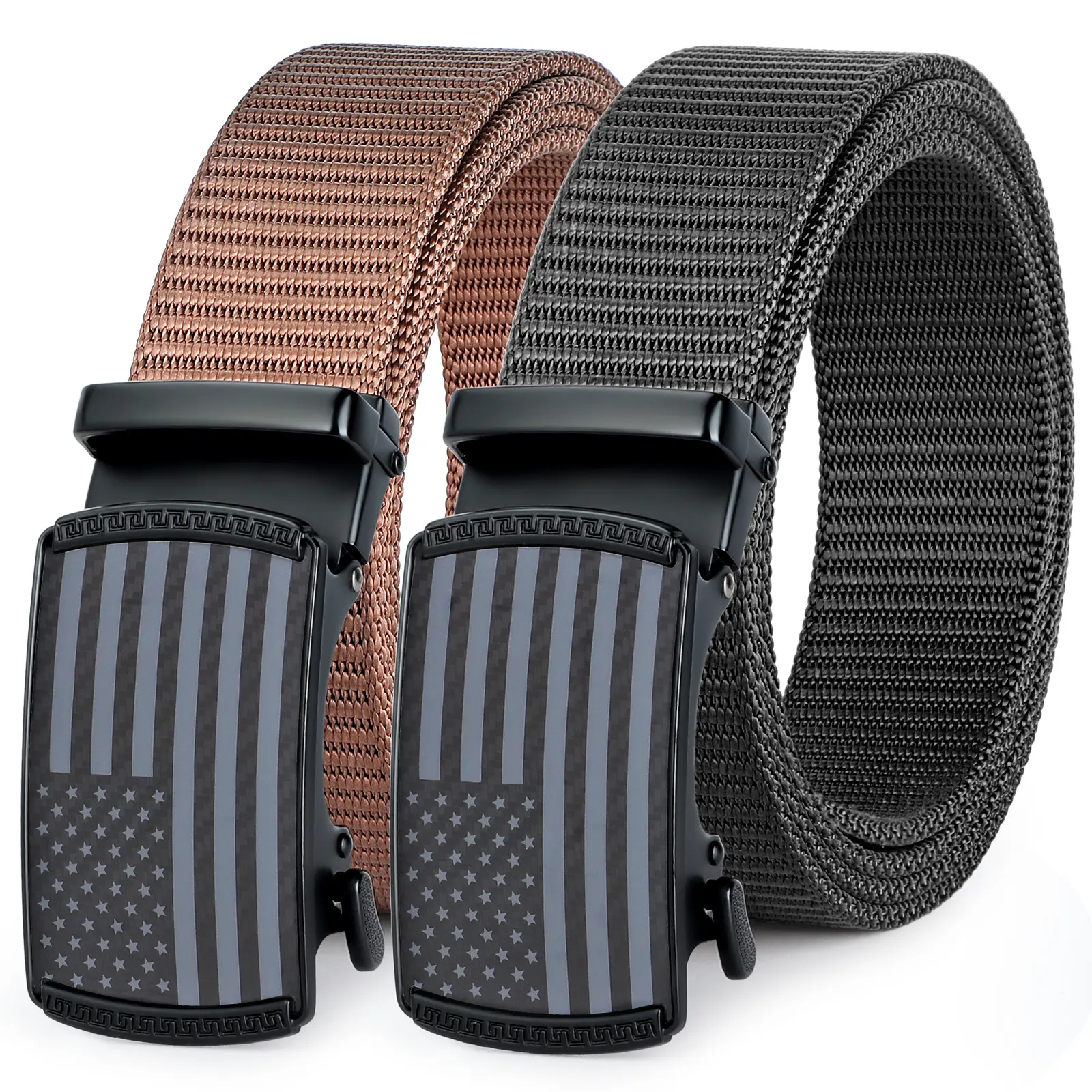 BELTROAD Men's American-Style Easy Adjustable Nylon Material Belt, Heavy Duty Ratchet Belt with Automatic Slide Adjustable Buckle, Casual Business Tactical Christmas Gift