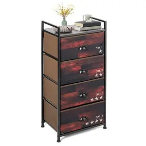 4 Fabric Drawers Storage Dresser with Fabric Drawers and Steel Frame