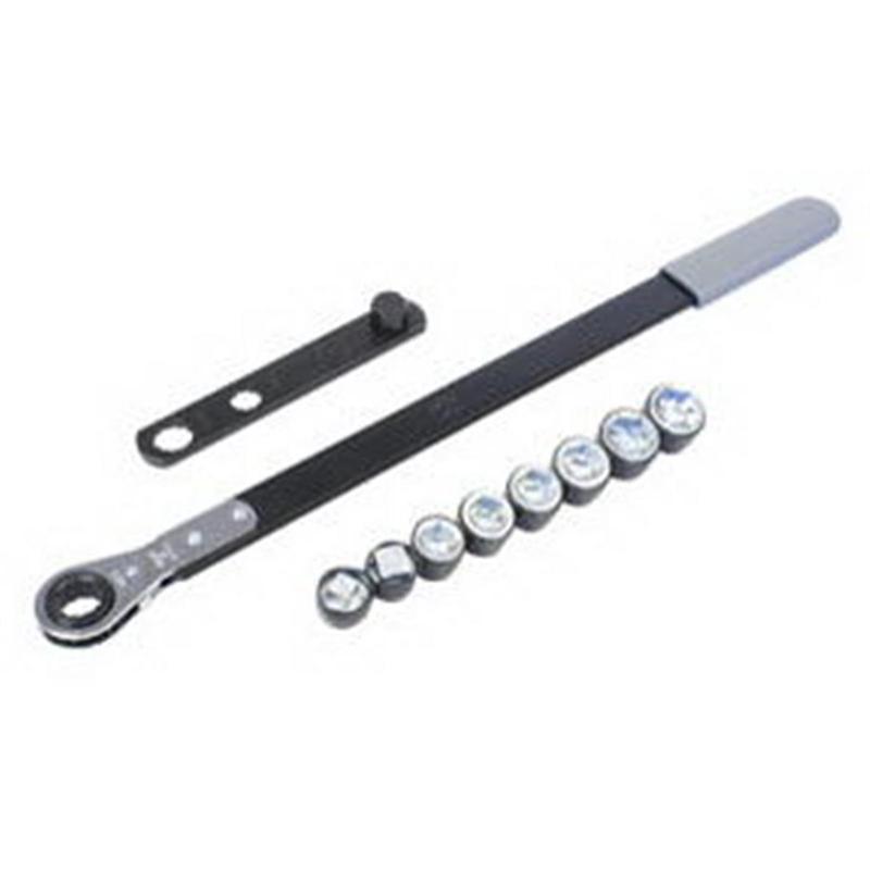 Lisle 59000 Ratcheting Serpentine Belt Tool - Spring-Loaded Vehicle Accessory with Extension Handle, Freewheel Position, for Limited-Access Car Belt Maintenance