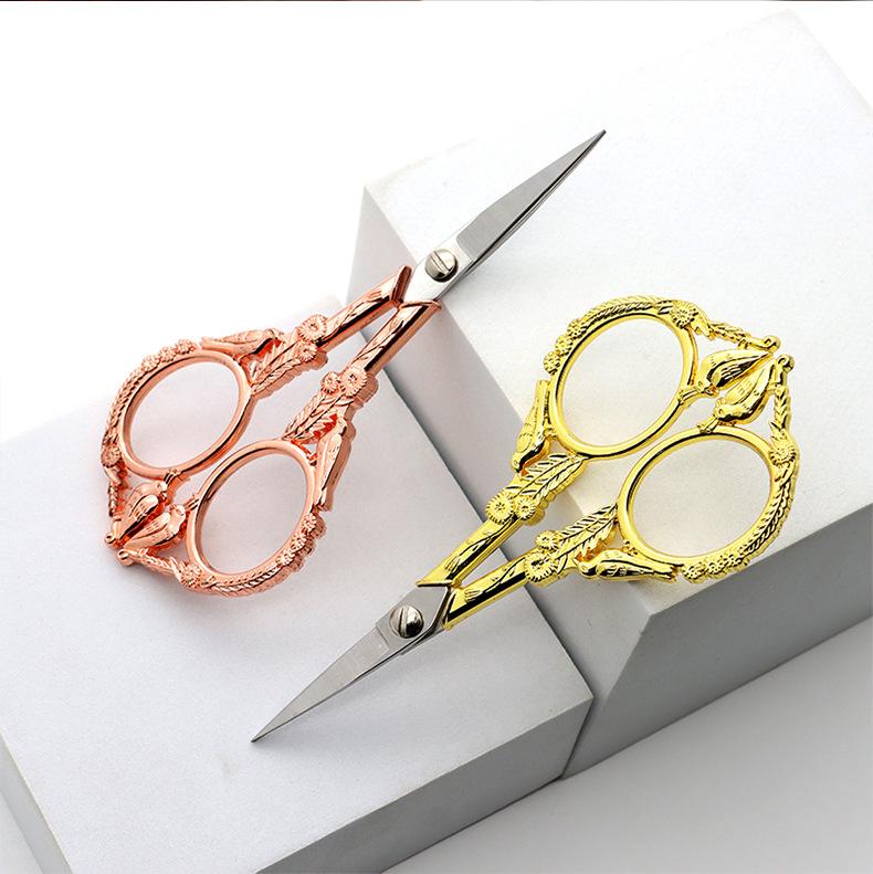 Vintage Stainless Steel Carved Scissors