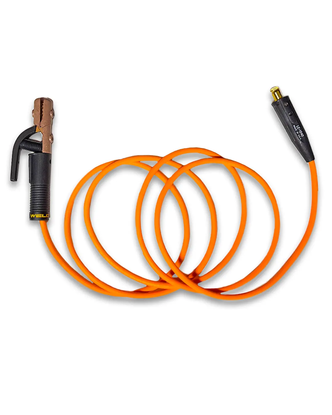 Stick Welding Whip, #2 Flex Cable, 12 ft, 200A Electrode Holder, UPGRADED with Lenco Connector LC-1040