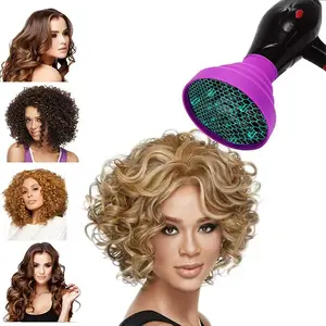 Silicone Foldable Hair Dryer Diffuser, Adjustable Stretchable Wind Cover, Curling Iron Attachment, Drying Styling Tool, Heat Protects Hair