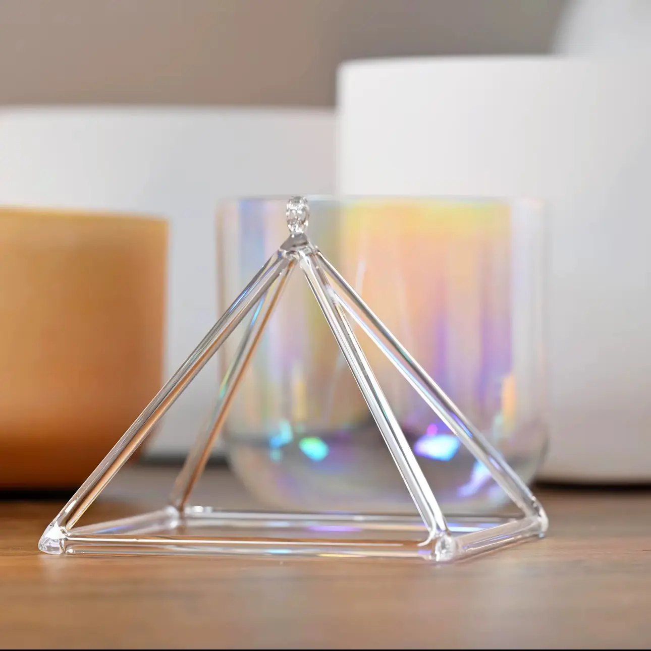 Clear Crystal Singing Pyramid Instrument sound healing