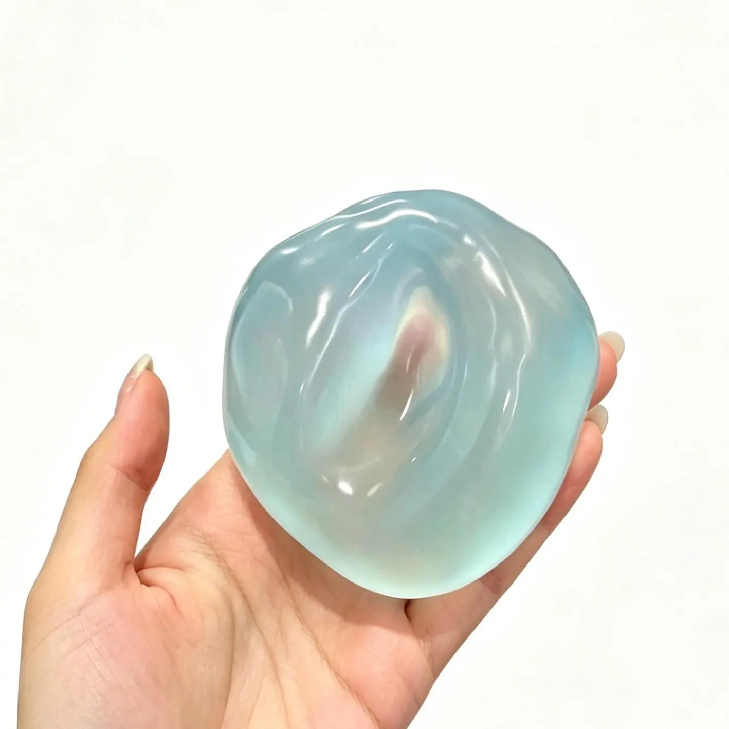1PC Blue  Silicone Squeeze Stress Ball, Anti-Anxiety Fidget Sensory Toy, Hand Exercise Stress Relief Ball, Ideal for Easter Halloween Christmas, Party Favors & Bulk Goodie Bag Fillers