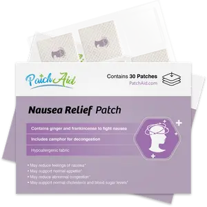 PatchAid Nausea Relief Patch Gentle Ginger - 30 Patches with Ginger & Frankincense for Decongestion - Hypoallergenic Fabric - Non-Invasive Support for Nausea Relief