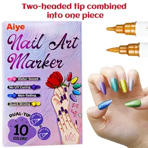 10 Colors Nail Art Pens Set,Cutics Doodle Pen for DIY Nail Art Quick Drying Acrylic Painting and 3D Dot Embroidery mma acrylic nail,Professional Details And Long-Lasting Smooth Manicure