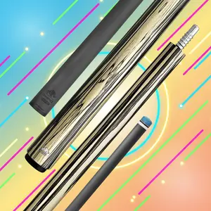 Rhino RETRO Pale Moon Ebony Wrapless Pool Cue, Carbon Fiber Shaft, 12.5mm Time Crystal Tip, Pro Taper, Carbon Composite Butt, 3/8-8 Stainless Steel Joint, Weight Adjustable