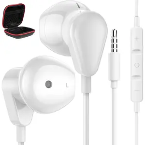 3.5mm Headphones Wired Earbuds with Microphone Hi-Fi Noise Canceling for Google Pixel 5A 4A 3A Moto G Power Pure Samsung S10 S9 S8+ A03s A52 A25 A15 A14 A13 OnePlus Nord N100 N200 iPhone 6 6s, Black