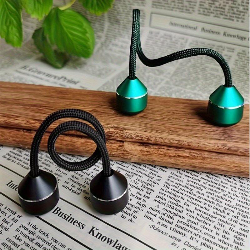 One aluminum alloy finger yo-yo with 2 beads and string - a great toy for adults to relax their hands and improve dexterity, a fun holiday gift (string color may vary).