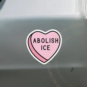 Anti ICE Valentines Day Sticker, Immigration Rights Decal, Political Protest Sticker